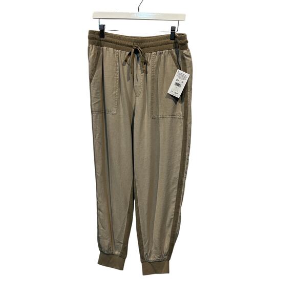 SPLENDID WOMENS XLARGE DRAWSTRING LINEN BLEND LAKESIDE JOGGER KHAKI NEW - Picture 5 of 12